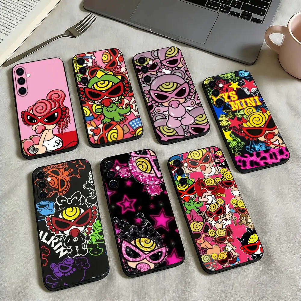 Japan Fashion Hysteric Minis Phone Case Black Silicone Soft For Samsung Galaxy A73,A72,A71,A70,A53,A52,A51