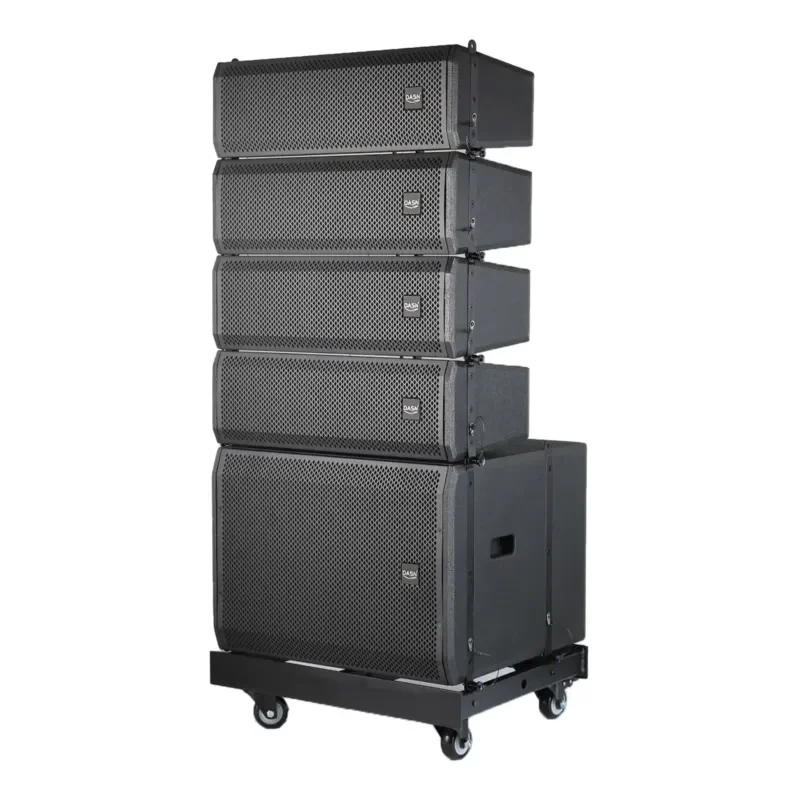 for DASN LA2 1000W RMS Powered Active Concert Stage Line Array Speakers Sound System with Subwoofer