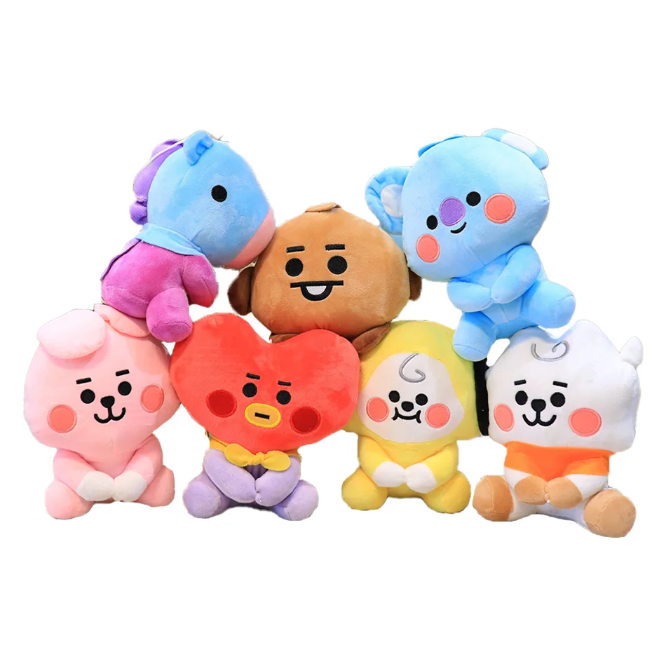 Bandai BT21 Nowa mini pluszowa lalka Breloczek do kluczy Pluszowe zabawki Torba Akcesoria Kawaii Anime Śliczne breloczki do kluczy Prezent urodzinowy