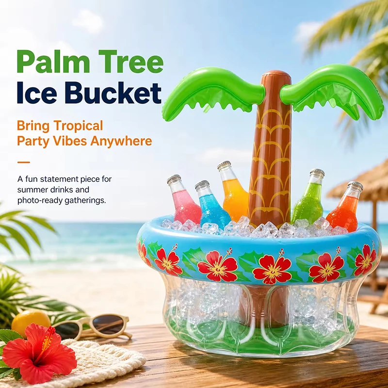 Inflatable Ice Bar Fruit Drink Ice Bucket Swimming Pool Beach Portable Pvc Food Beverage Cooler for Outdoor