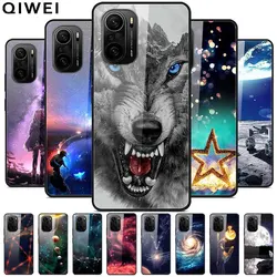 For Xiaomi Poco F3 Case Tempered Glass Hard Back Cover For Poco F3 5G 2021 6.67'' Phone Cases Silicone Bumper PocoF3 F 3 Fundas