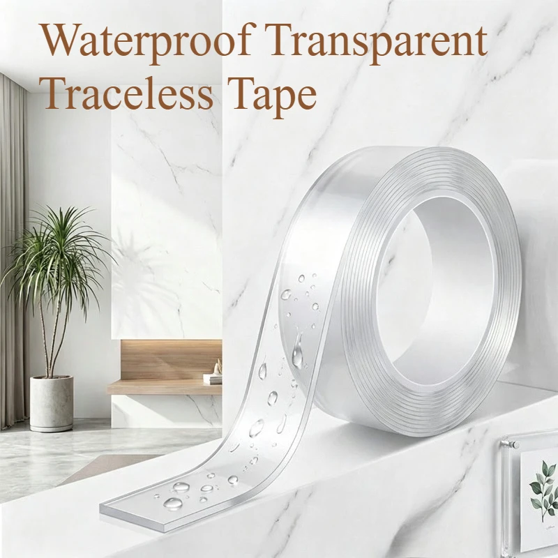 1/2/3/5m Wallpaper Hanging Tape No-Drill Reusable Adhesive, High Viscosity Wall Frame Decor Nano Double-Sided Transparent Tapes