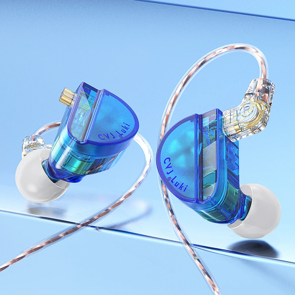 CVJ Luki 듀얼 유닛 진동 게이밍 인이어 헤드셋, 전문 진동 + 10mm 플래그십 다이내믹 HD 마이크 포함