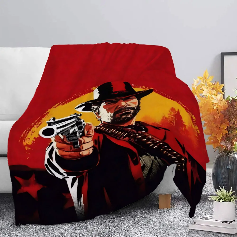 Games Red Dead Redemption 2 Printed Blanket Picnic Blankets Warm Blanket Soft and Comfortable Blanket Home Travel Birthday Gift