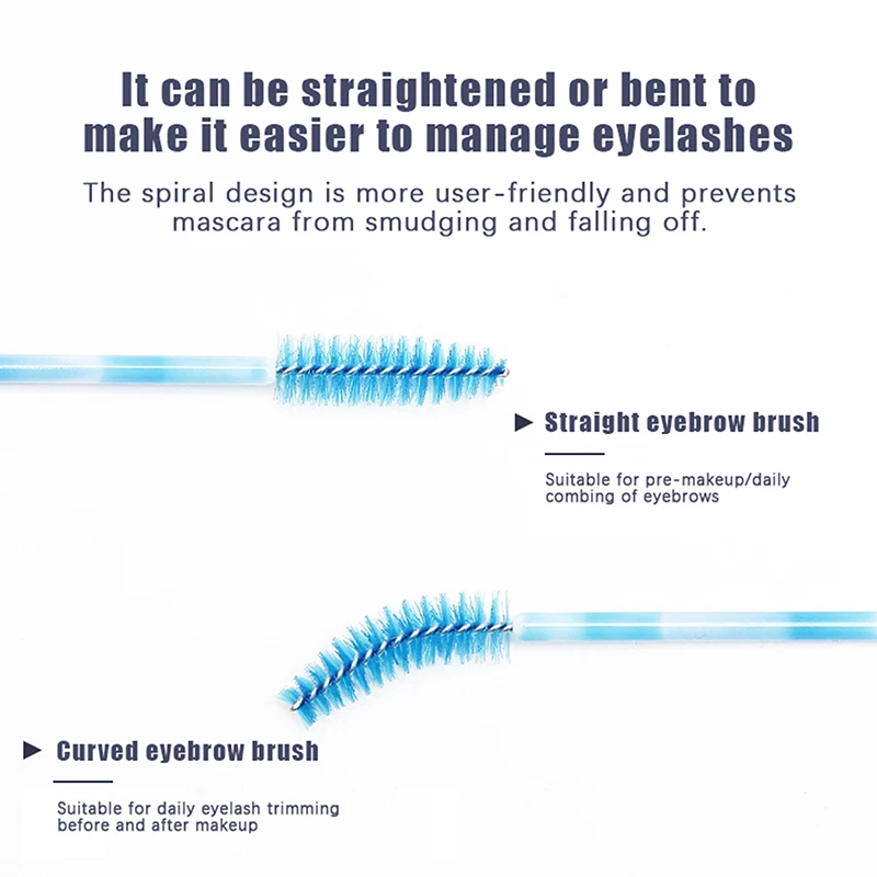 속눈썹 브러쉬 메이크업 일회용 마스카라 완드 어플리케이터, 스풀러 속눈썹, 화장품 브러쉬, 속눈썹 익스텐션 도구, 20 개