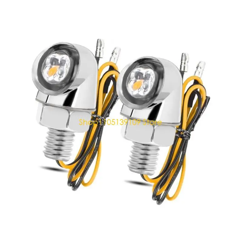 مؤشرات LED للدراجات النارية الرجعية بإطار من الألومنيوم وأضواء ذات لونين، تركيب سريع بنفسك #3