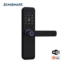 Zemismart WiFi Smart Handle Door Lock Core Cylinder Intelligent Security Lock Encryption with Keys Work with Tuya Smart Life APP