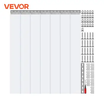 VEVOR Strip Gordijn Doorzichtig PVC Strip Deurgordijn met 50% Overlap 84