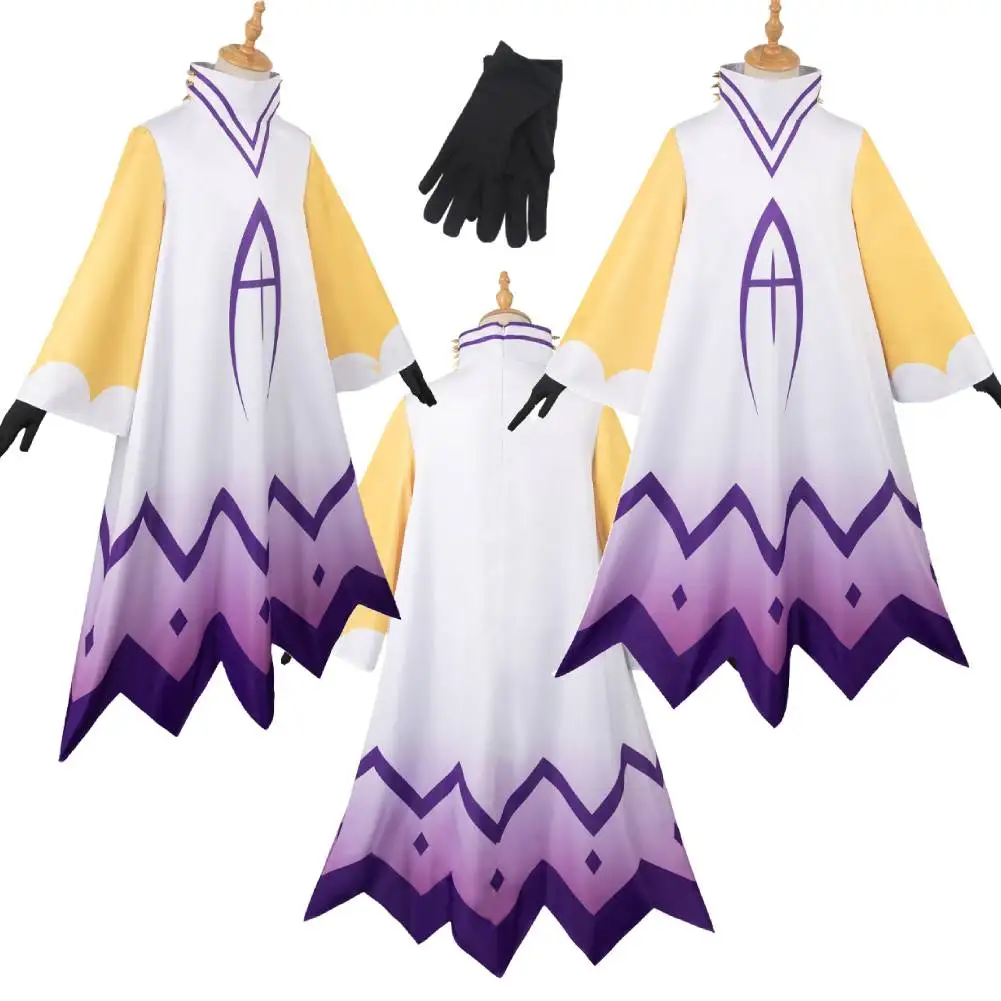 TV Adam Hazbin Cosplay Kostüm Kleid Umhang mit Handschuhen Rollenspiel Outfits für erwachsene Männer männlich Halloween Karneval Verkleidung Anzug