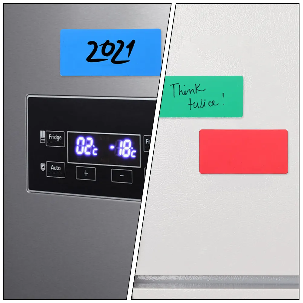 15Pcs Dry Erase Magnetic Labels Colored Reusable Writable Stickers for Refrigerator Whiteboard Message Board Classification Name