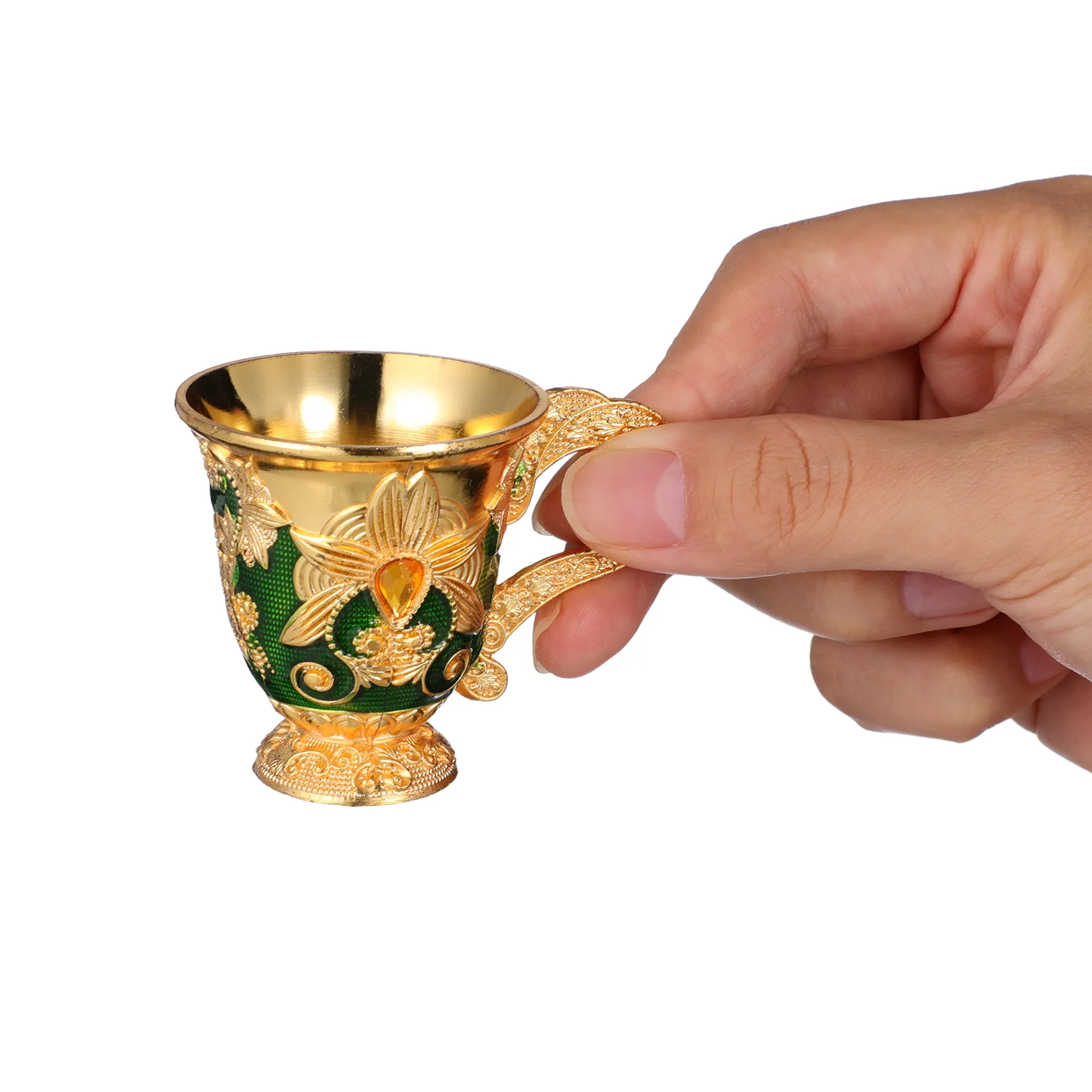 

Glass Metal Shot Glasses Embossed Cup Convenient Tea Cups Drinking Iron Festival Colorful