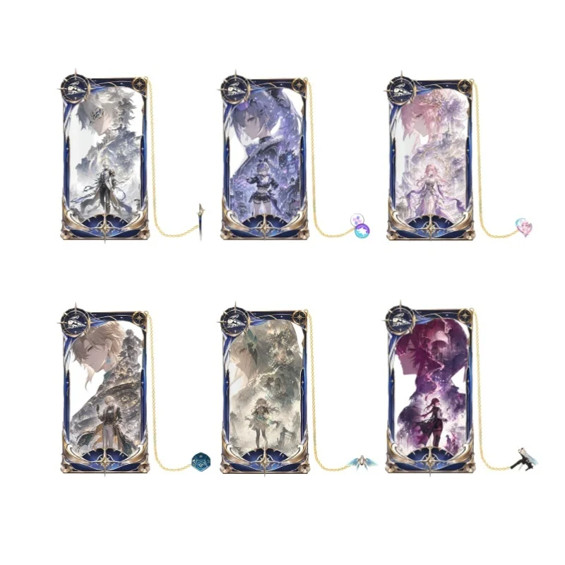 Honkai Star Rail Figure Phainon Cyrene Silver Wolf Figurine Metal Hollow Out Stand Model Plate Desk Decor Bookmark Pendant Gift