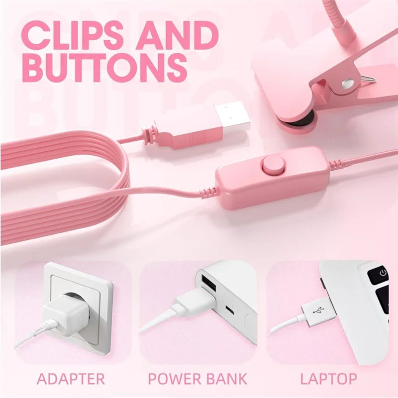 AT02-3W Lampada per unghie a LED Lampada polimerizzante per smalto gel UV Lampada polimerizzante per smalto gel portatile rosa alimentata tramite USB a collo di cigno flessibile