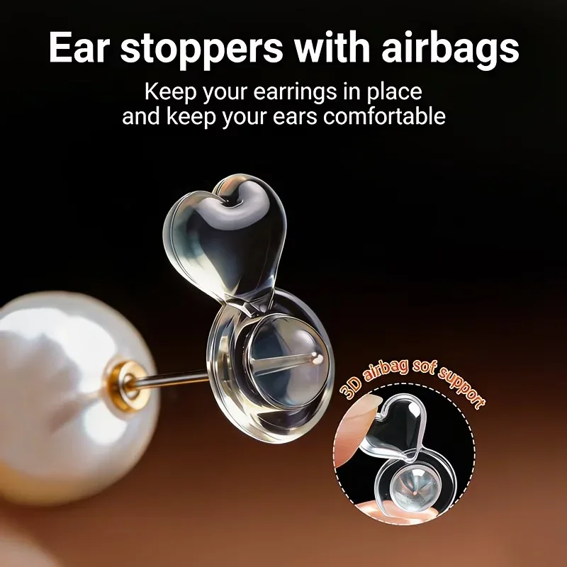 6pcs Silicone Ear Supports Earring Anti-Sag Stabilisers Food-Grade Silicone Earring Backs DIY Earring Accessories