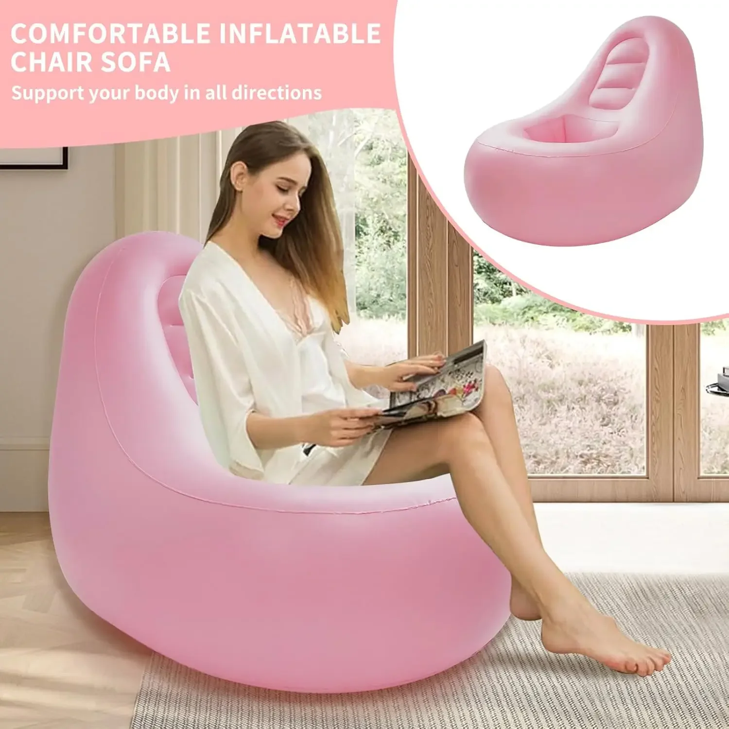 BBL Inflatable Chair with Ottoman for After Butt Surgery Recovery,Sitting,Sleeping,Pregnancy Relaxation with Pump