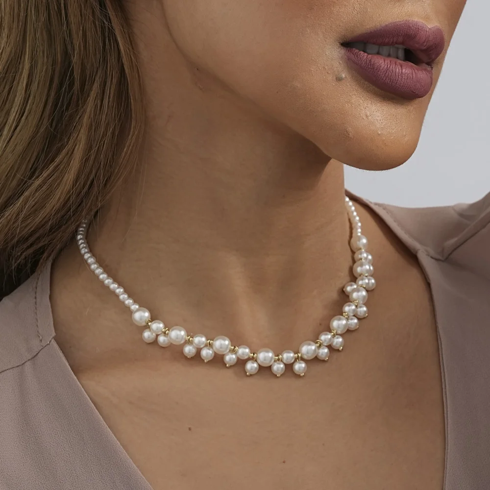 Collier de perles à la mode et créatif pour femmes, simple, polyvalent, banquet pour dames, cadeau de bijoux, vente en gros, ventes directes, 216.239.