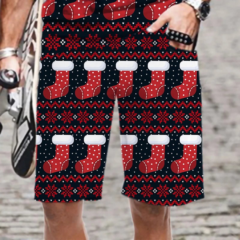 Padrão de natal masculino/feminino verão shorts legal solto homem natação secagem rápida confortável maiô harajuku moda praia