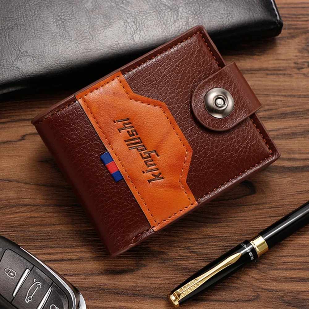 Двойная сумка для мелочи большой емкости, противоугонная магнитная пряжка, держатель для карт из искусственной кожи, слот для нескольких карт, одноцветная сумка для карт на молнии