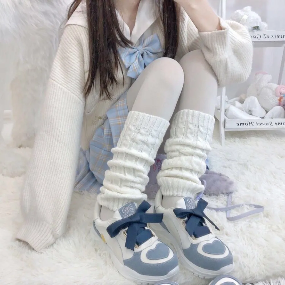 Sanrio Hello Kitty Loose Socks Kawaii Kuromi My Melody Cinnamoroll Pompom Purin Knitted Socks Anime Y2k Harajuku Leg Warmers