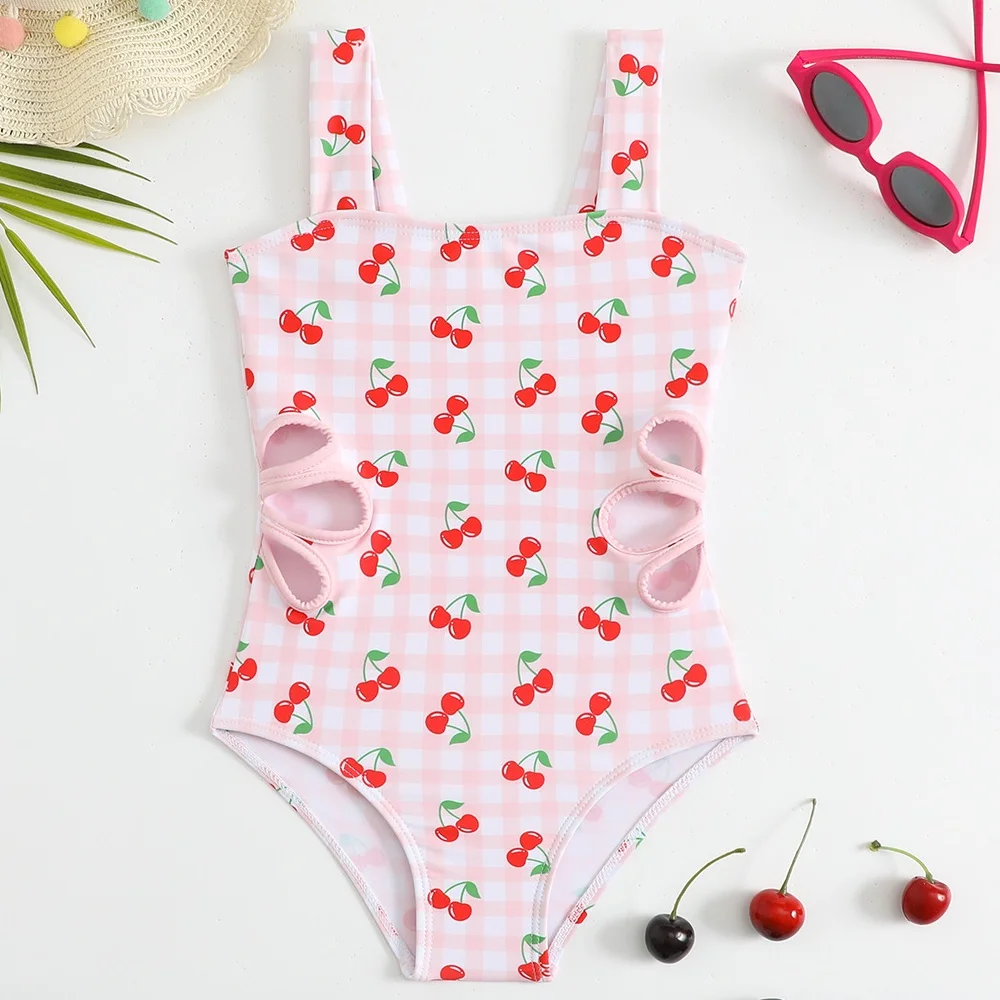2026 Toddler Cartoon Print One-Piece Swimsuit Baby Cute Swimwear Girl Swimming Suit Baby Girls Bathing Suit Age For 4y To 7Y
