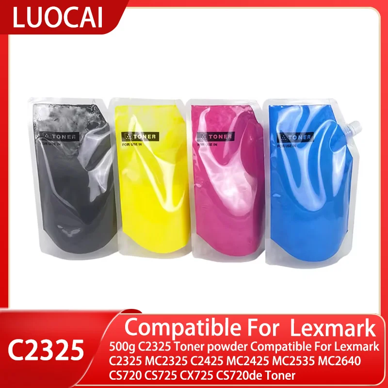 500g C2325 Toner powder Compatible For Lexmark C2325 MC2325 C2425 MC2425 MC2535 MC2640 CS720 CS725 CX725 CS720de Toner