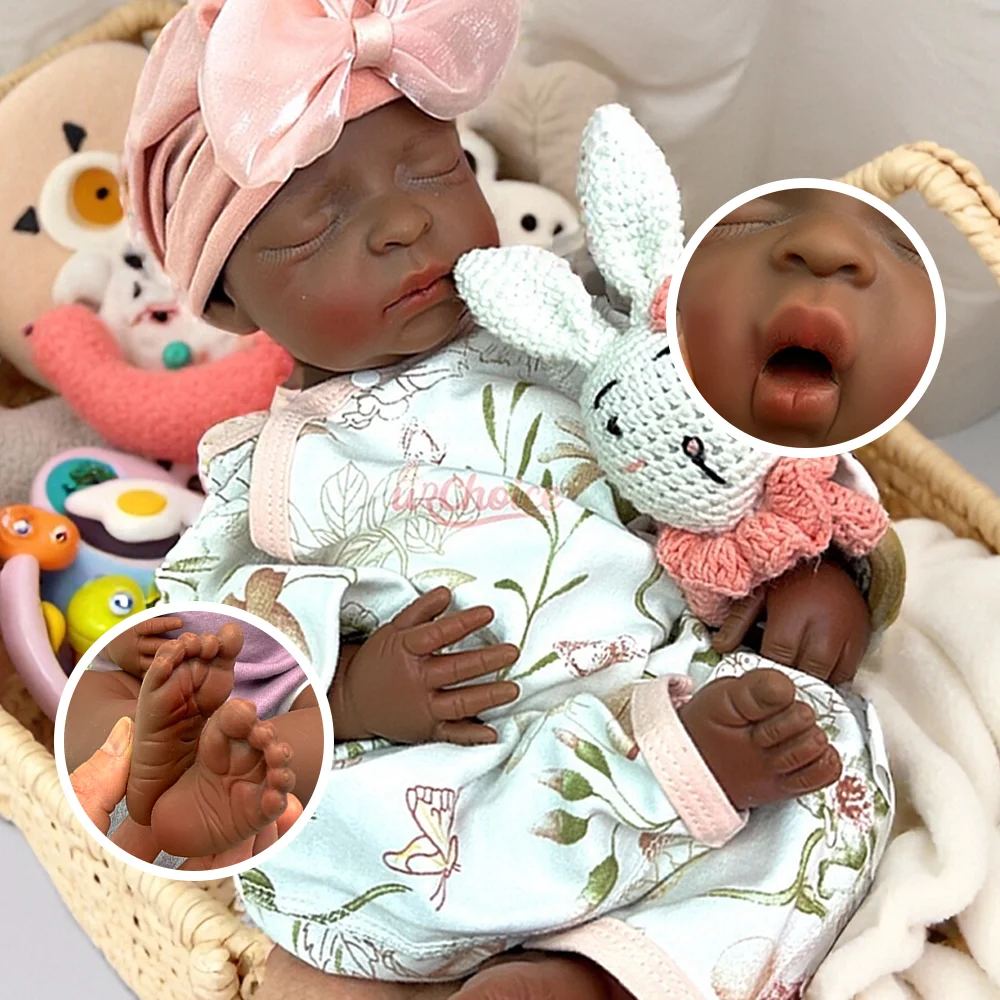 

17" Silicone Reborn Baby Doll Cute Soft DIY Silicon Baby Girl Newborn For Xmas New Year Halloween Festival Kids Birthday Gift