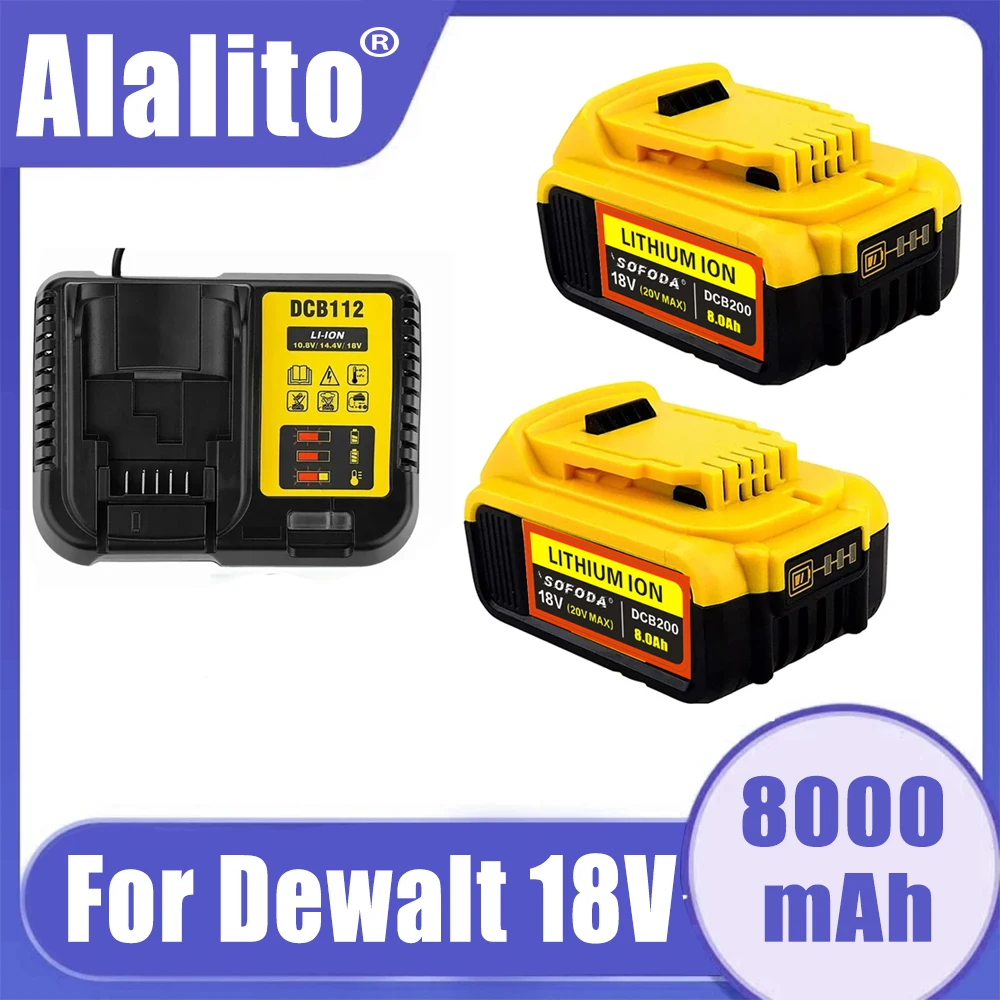 

NEW Battery Compatible with dewalt power Tools 18V 8Ah rechargeable electric tool Lithium batteries 20V 18Volt 18v 6Ah 8Ah