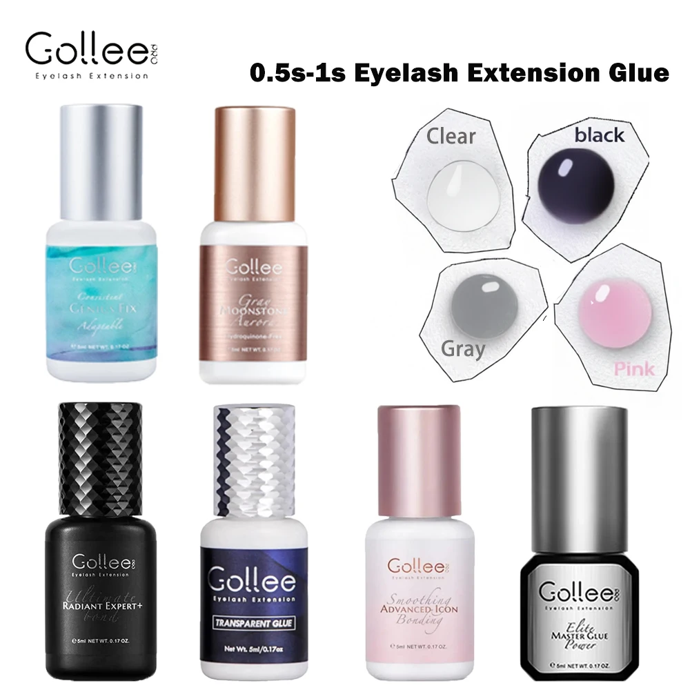 

Клей для наращивания ресниц Gollee Quick Dry, быстросохнущий (0,5 с), нежный и не вызывающий раздражения, водостойкий, с сильной фиксацией для объемных ресниц