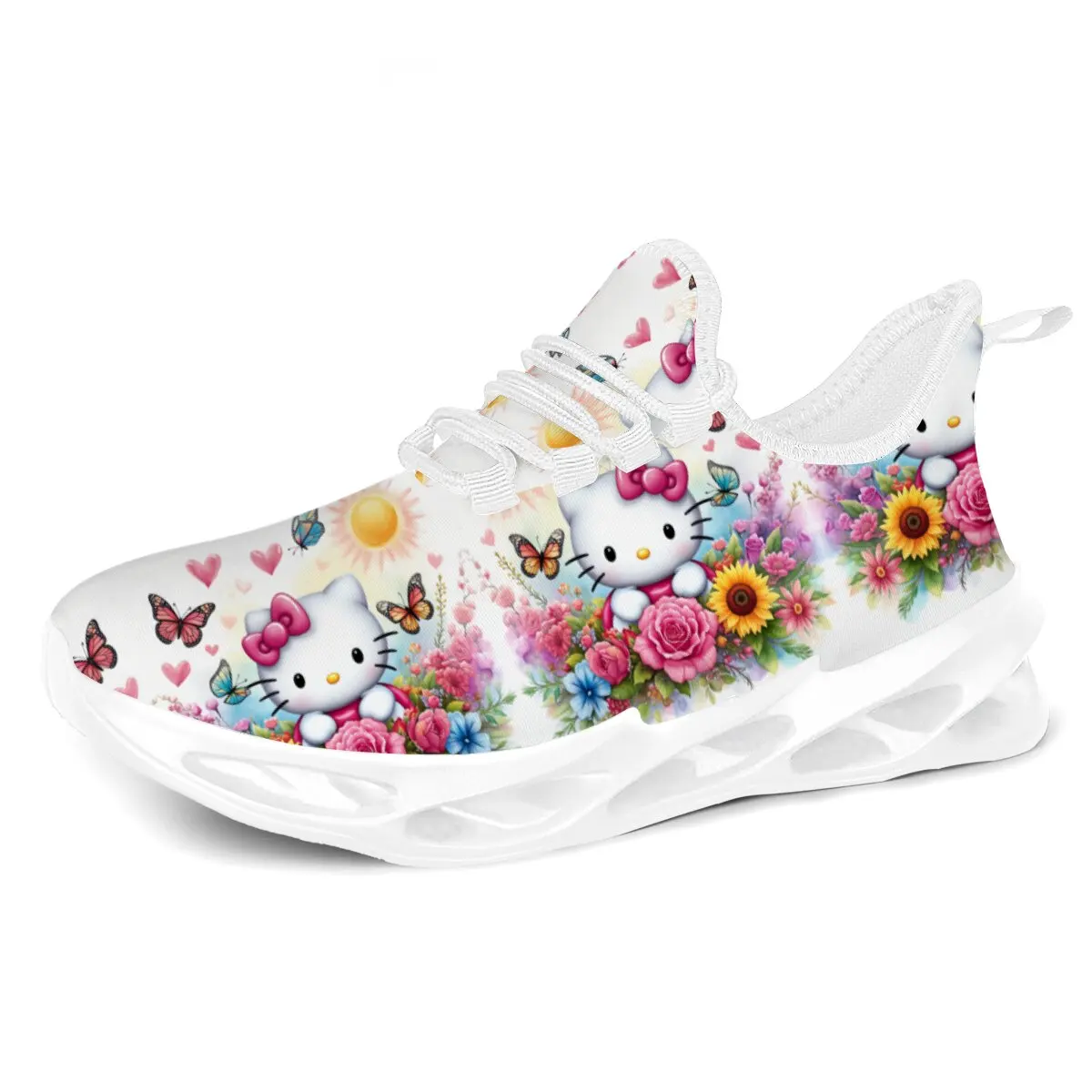 

Hello Kitty Shoe Floral Butterfly Sunflower Casual Sneakers 2025 Women Casual Sneakers High Quality Man Trainer Running Shoes
