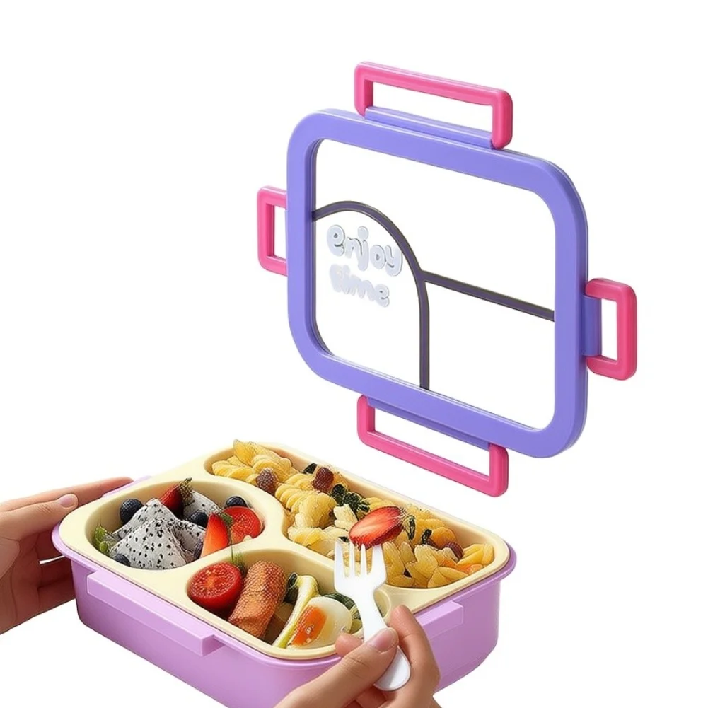 Stainless Steel Lunch Box 3 Compartments Leakproof Box Reusable Food Container For School Office Travel