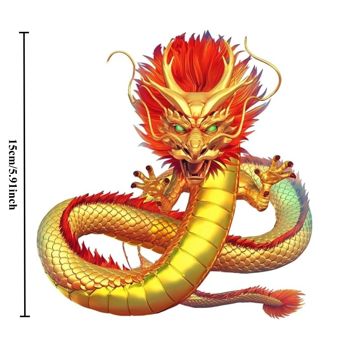 Golden Chinese Dragon Vinyl Sticker Decal for Car Window Trunk Motorcycle Decor