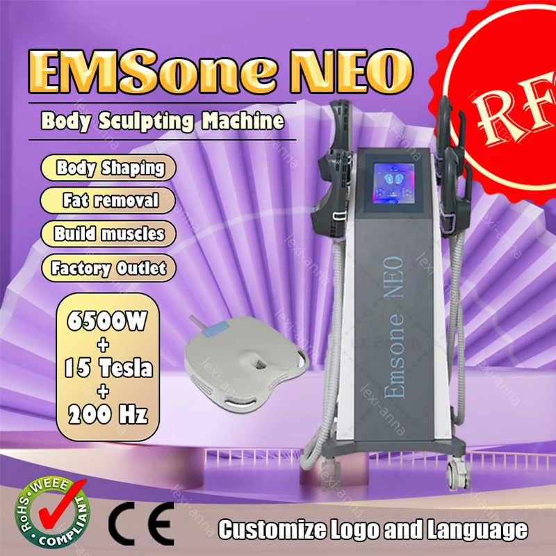 

Newest Build Muscle Emsone NEO EMS 6500W 200HZ RF Body Slimming Beauty Muscle Stimulation Burns fat Sculpting Machine