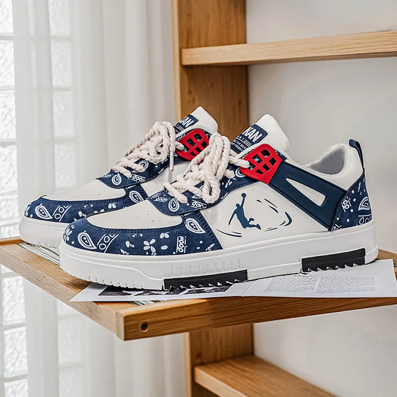 Novidade: Tênis Masculino Casual com Cadarço e Design Colorblock Moderno para Caminhada