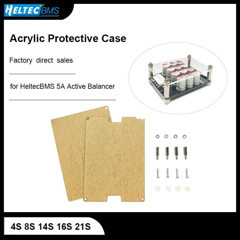 Acrylic Protective Case for HeltecBMS 5A Active Balancer Anti-static Protective Case 4S 8S 14S 16S 21S