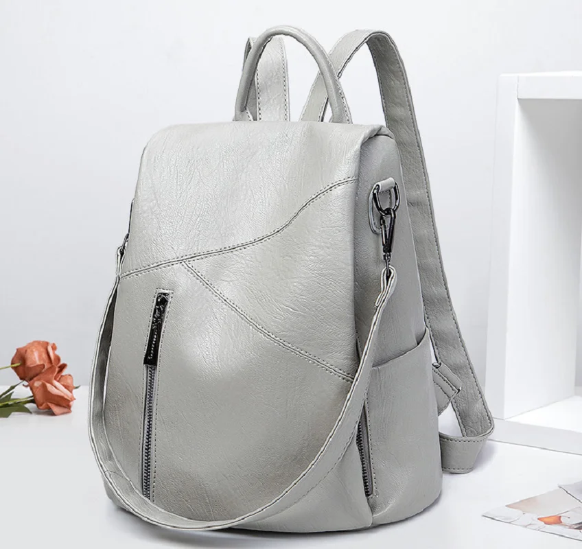 

2025 Korean New Women's Fashion Luxury High Quality Leather Anti Theft Travel Backpacks Shoulder Bags Totes Notebook School Bag