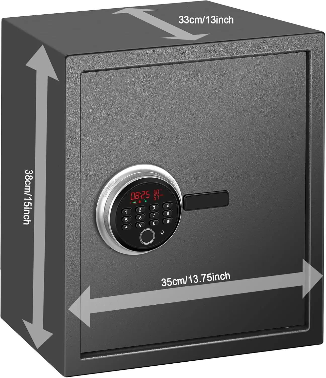 Smart Security Cabinet Safe, Steel Lock Box hand Gun Safe -Perfect for Home/Office/Hotel, Secure Pistols, Documents, Jewelry, Va
