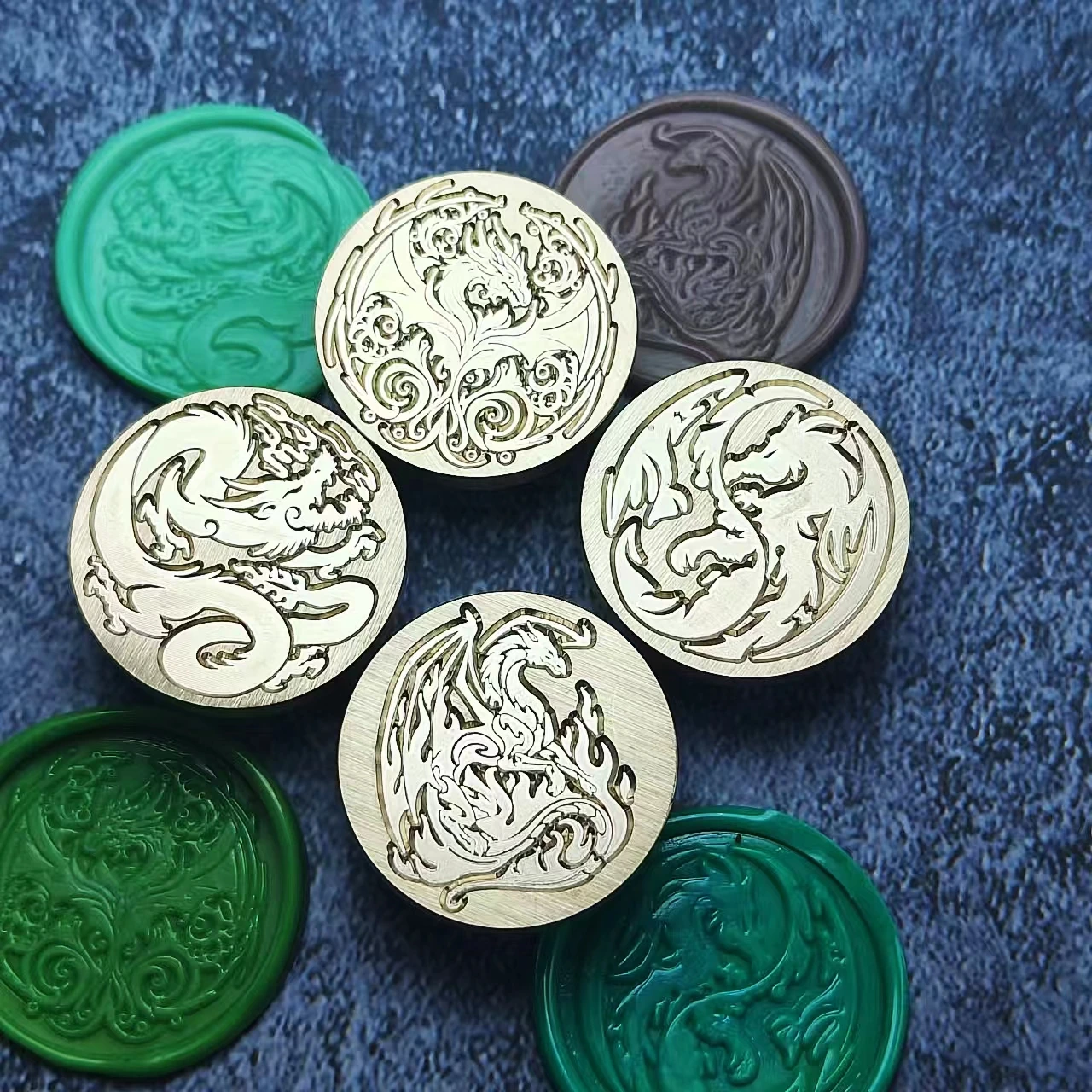 

1pc 3CM Dragon Vintage Copper Head Vintage Tianma Fire Color Seal Wax Stamp Head Wax Stamp Envelope Wedding Invitation Book Seal