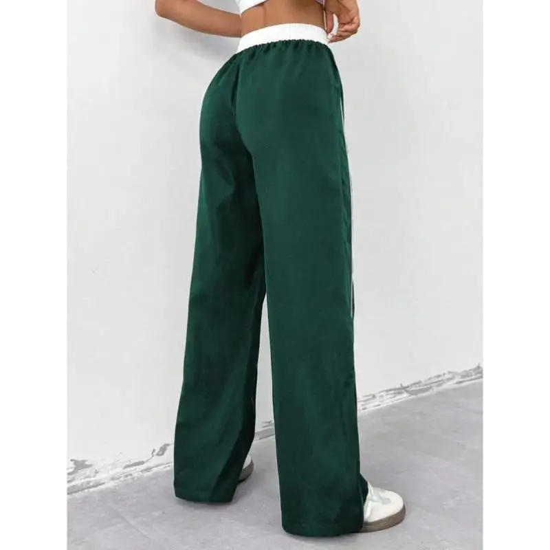 

New Casual Pants F57 Front F Sle 572 Patchwork Belted Pure Color Men's Ciwalk Vintage Nine Points Polyester Blend