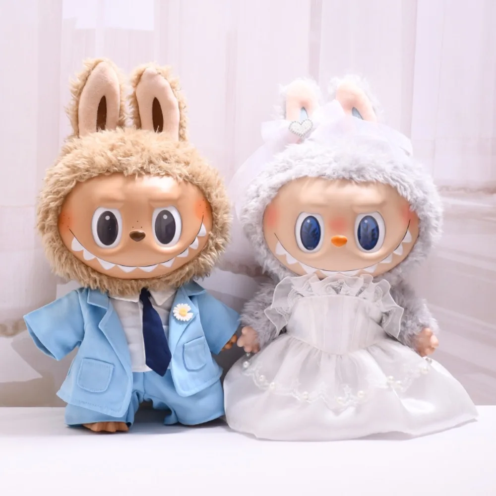 

1Set 38cm Labubu Doll Clothing Suit Jacket and Wedding Dress Set Dolls Accessories Changing Dress Playing House Game Gift Toys