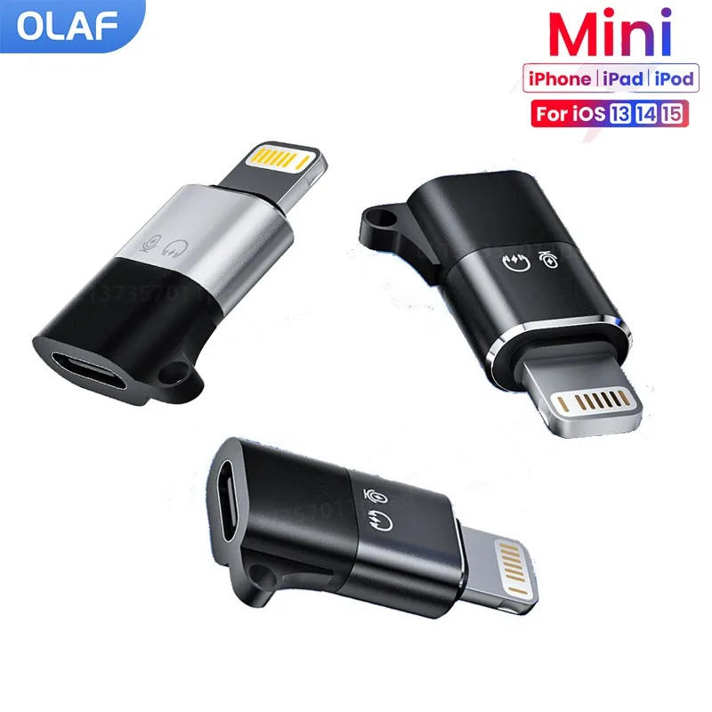 USB C 타입 OTG 어댑터, 아이폰 13 12 11 프로 맥스 XR 아이패드 태블릿 U 디스크 플래시 드라이브 데이터 변환기, 오디오 변환, 8 핀