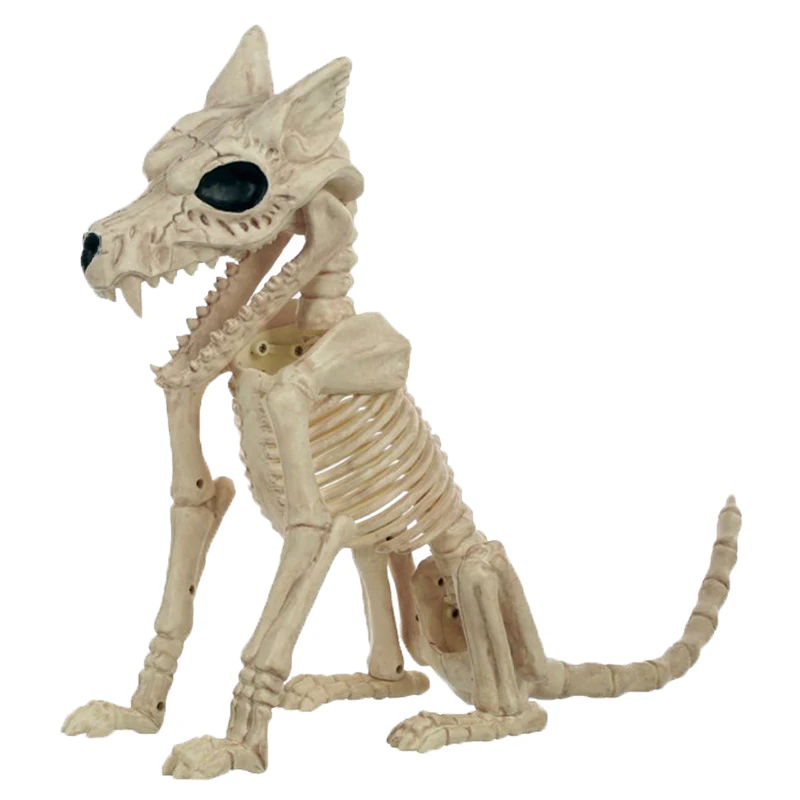 63CM Halloween Decoration Wolfhound Skeleton Animal Bone Ornaments Halloween Props Party Wolfdog Skull Specimen Display Decor