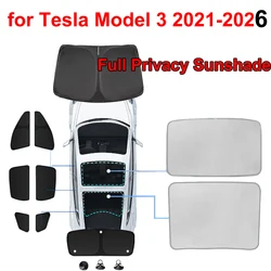 for Tesla Model 3 Highland 2024 Glass Roof Sun Shade Front Rear Window Sunshade Camping Privacy Skylight Blind Windshield Cover