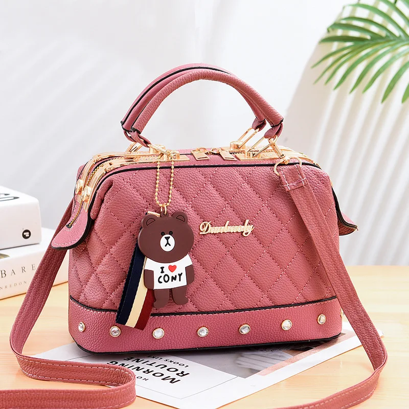 Bag Women 2024 Spring Summer Fashion Small Fragrant Handbag Boston Shoulder Crossbody Bag Diagonal Small Square Bags Totes Bag