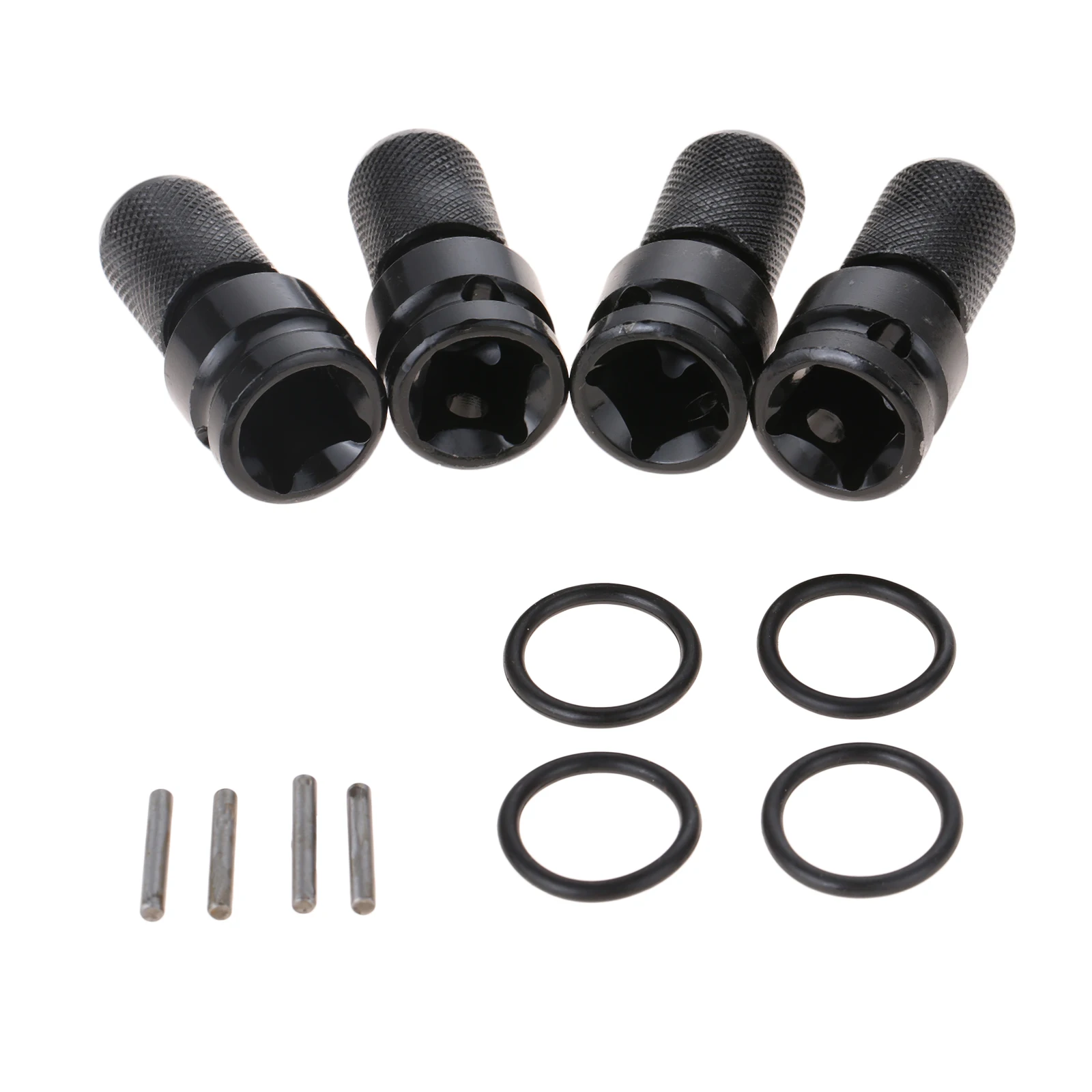 4 Sets High-carbon Steel Hex Shank Socket Converter 1/2'' Square To 1/4'' Quick Drill Converter Chuck Adapter for Impact Wrench