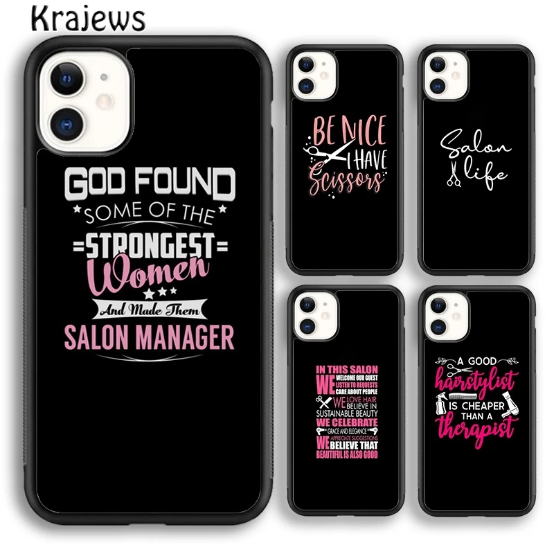 Krajews Hairstylist Salon Quotes Phone Case Cover For iPhone 16 15 SE2020 14 6 7 8 plus 11 12 13 pro max Plus coque Fundas