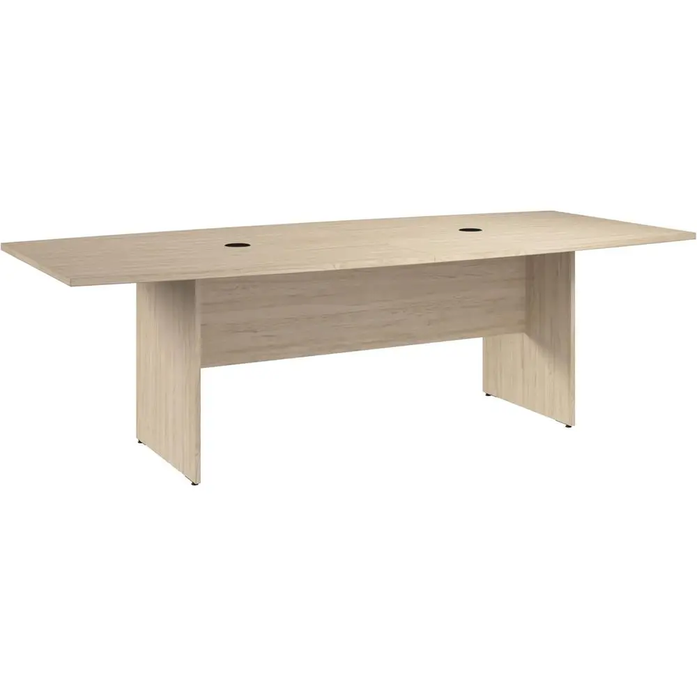 

Bush Businurniture 96-inch Oice Conerence Table with Wood Base, Boardroom Meeting Space or 8 Users, Natural Elm