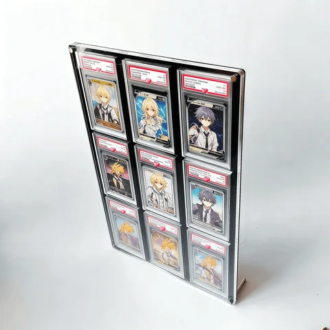 Black Acrylic Graded Card Stand Clear Edge Display Holder For PTCG Pokemon YuGiOh Trading Cards