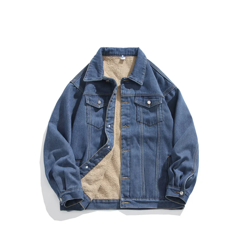 

2025 Men Winter Jean Jackets Streetwear Cowboy Outerwear Warm Denim Coats New Men Wool Liner Thicker Fleece Denim Jacket Male