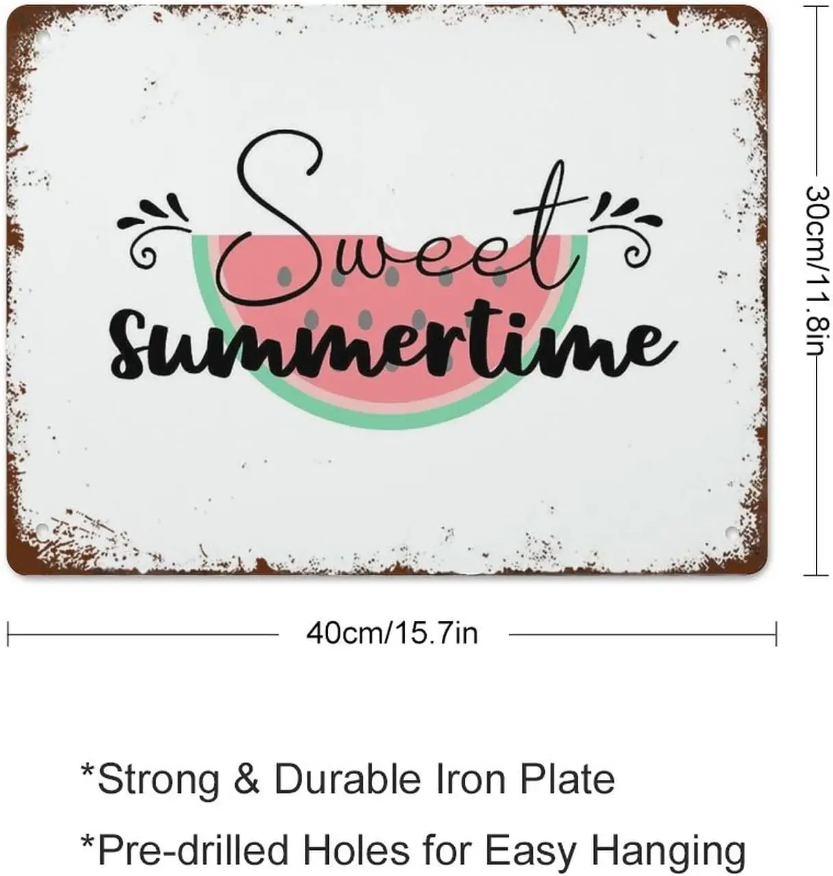 Sweet Summertime Art Print Home Decor Watermelon Vintage Tin Sign Metal Sign Retro Wall Decor For Home Cafes Office