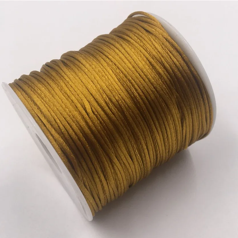 1MM Old Gold Macrame Cord Strong Braided Silk Satin Nylon Rope DIY Making Findings Beading Thread Wire